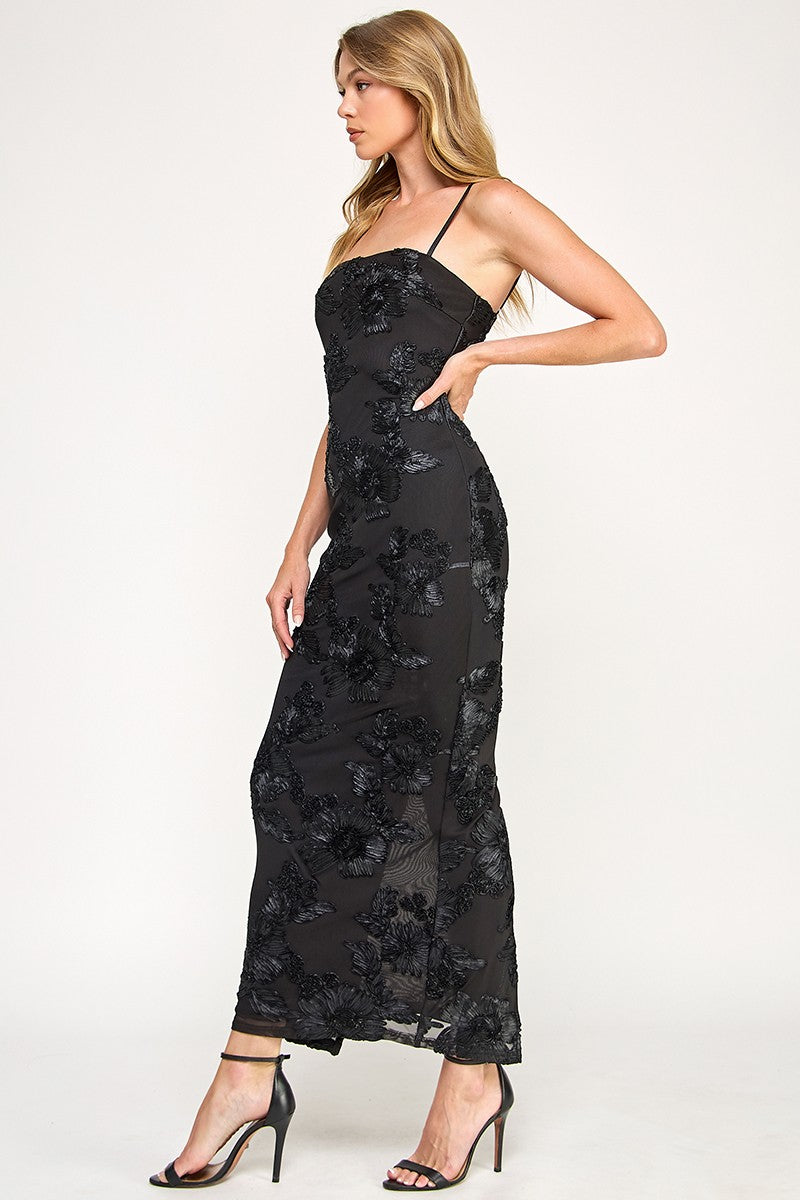 embroidered floral maxi dress