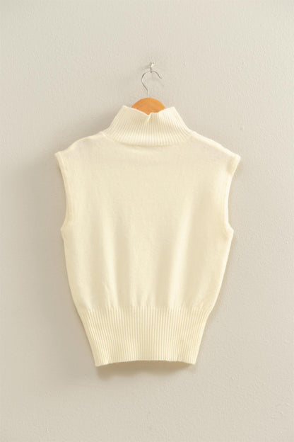 High Neck Sleeveless Knit Top