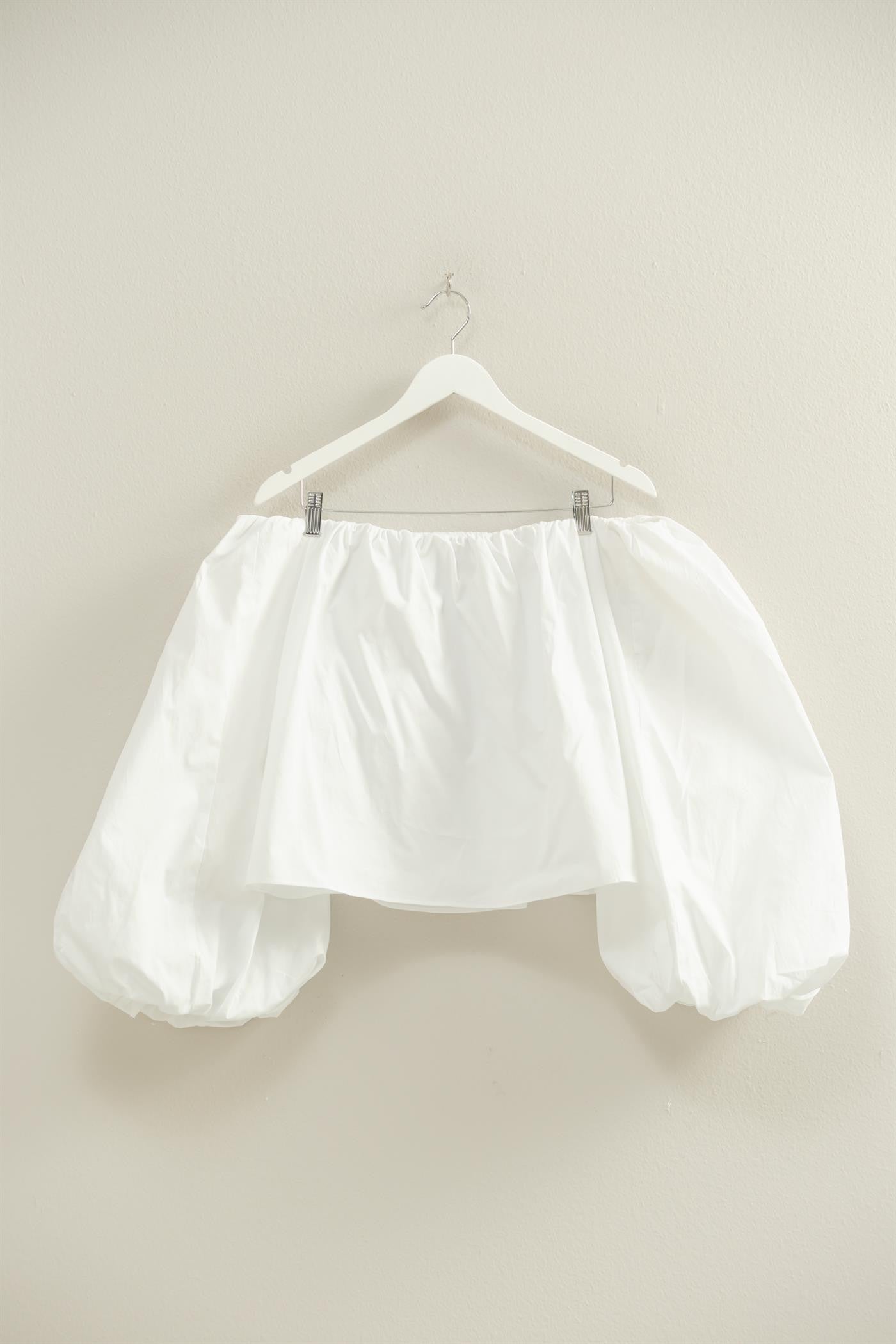 Off The Shoulder Bubble Sleeve Woven Blouse