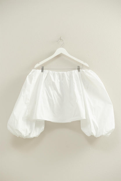 Off The Shoulder Bubble Sleeve Woven Blouse