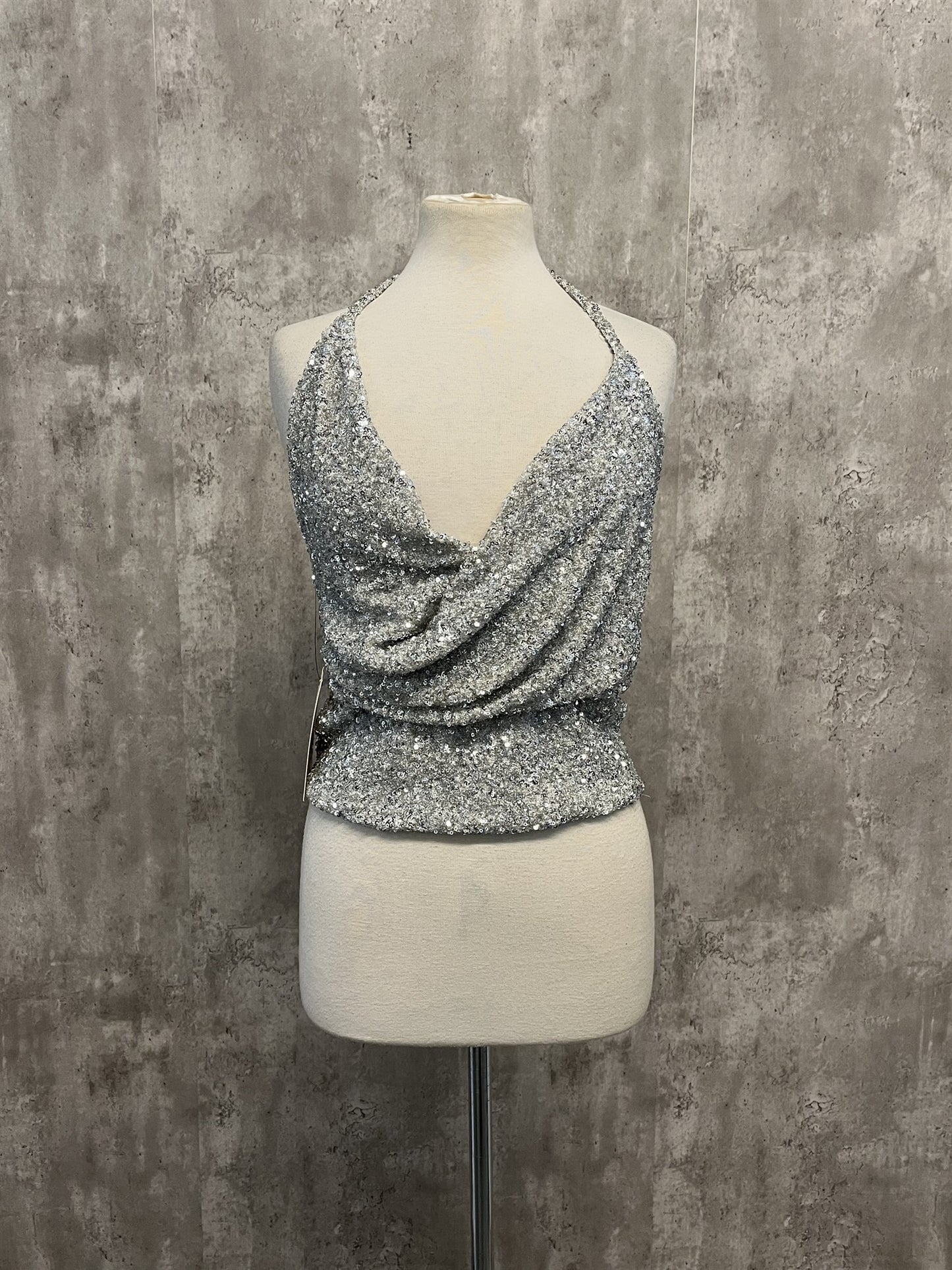 Sequined Halter Neck Top