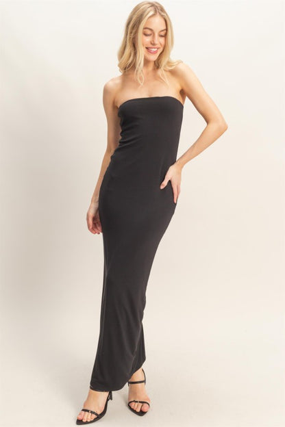 strapless maxi dress