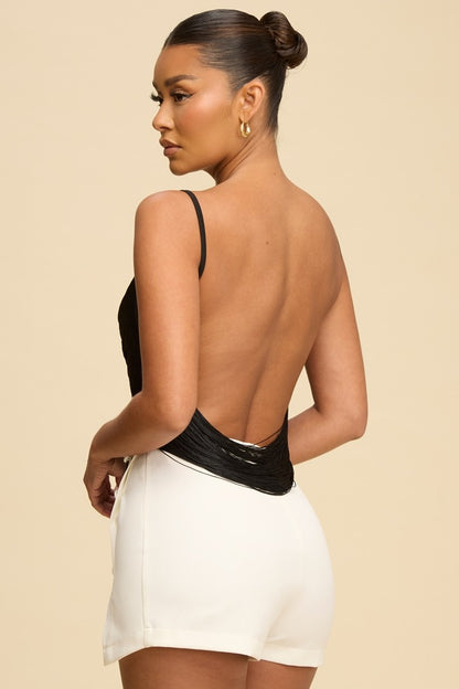 Fringe Open Back Top