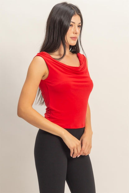 Cowl Neck Sleeveless Top