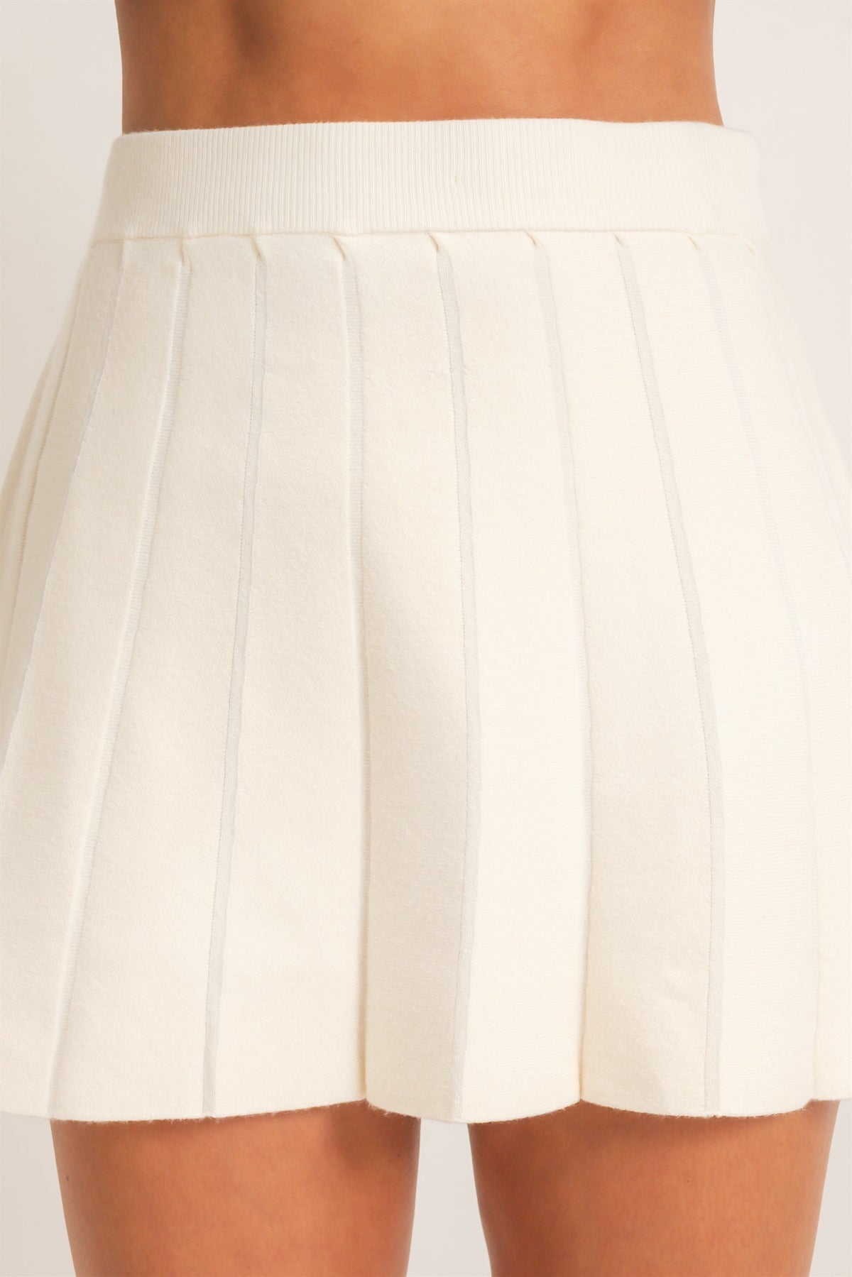 Pleated Mini Knit Skirt