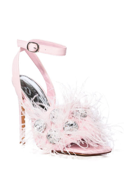 Feather & Crystal Stiletto Sandal