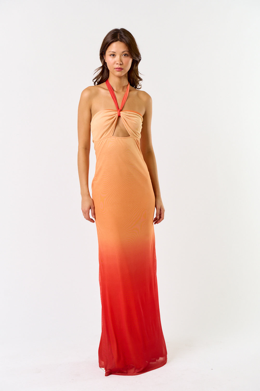 Halter Neck Ombre Maxi Dress