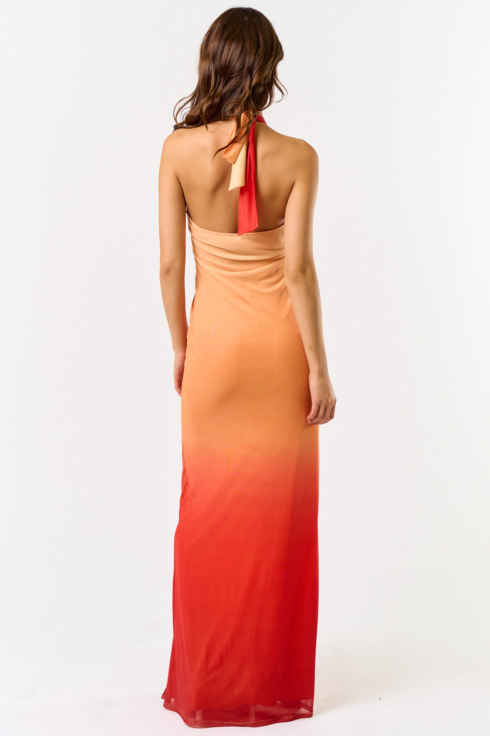 Halter Neck Ombre Maxi Dress