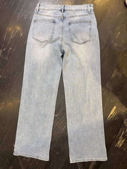 pearl drops wide leg jeans