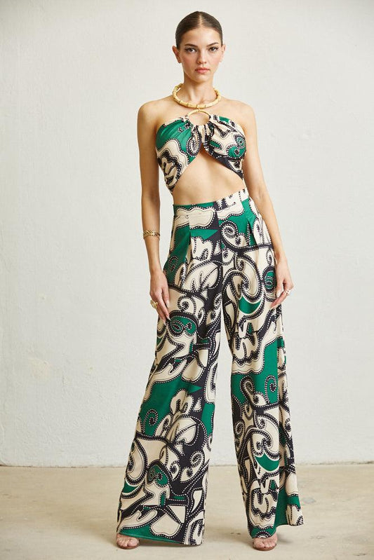 bamboo halter neck top & pants set - RK Collections Boutique