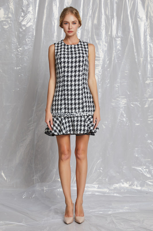 houndstooth sleeveless dress