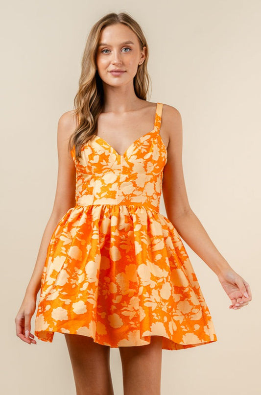 floral fit & flare sleeveless dress