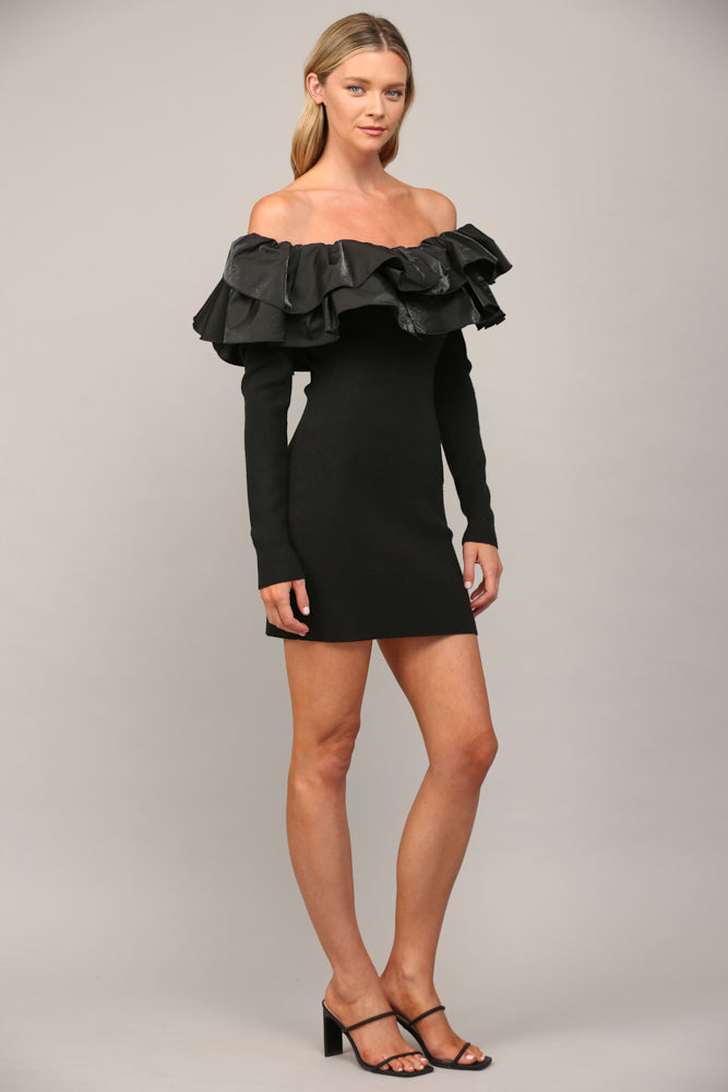 ruffle sleeve knit dress Ever-Pretty V-Neck Ruffle Midi Summer Formal Wedding Guest Dress with Flutter Sleeves