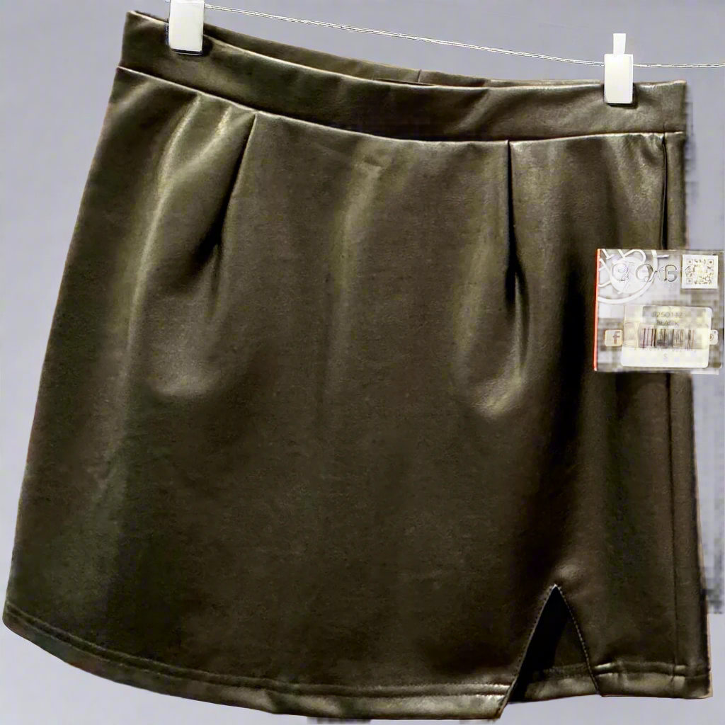 faux leather mini skirt