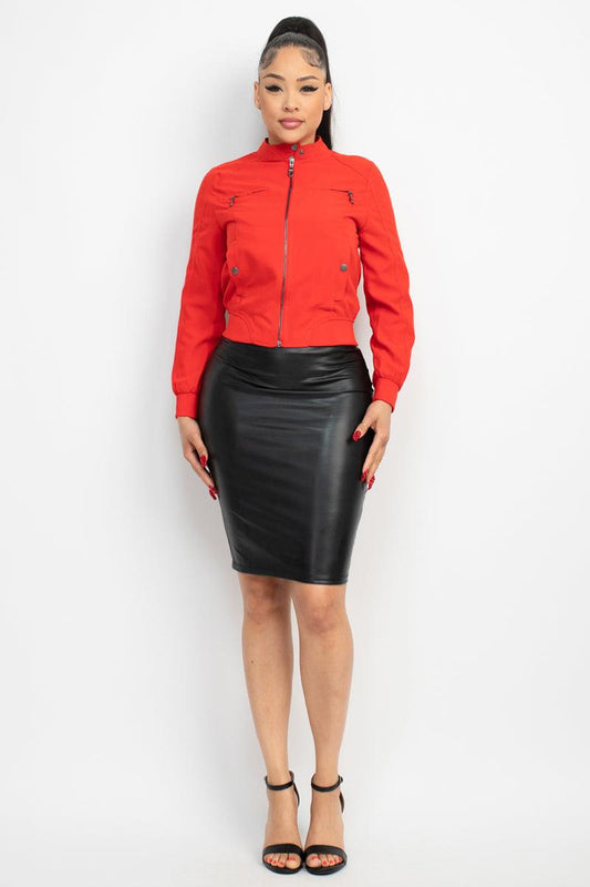 faux leather pencil skirt - tarpiniangroup