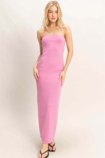 strapless maxi dress