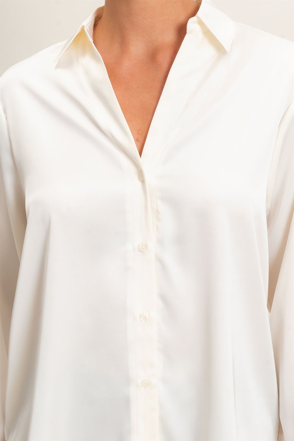 Satin Button Down Blouse