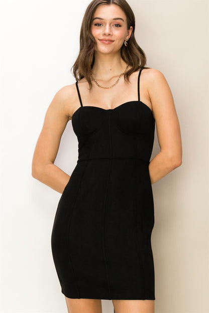 faux suede sleeveless bustier dress - RK Collections Boutique