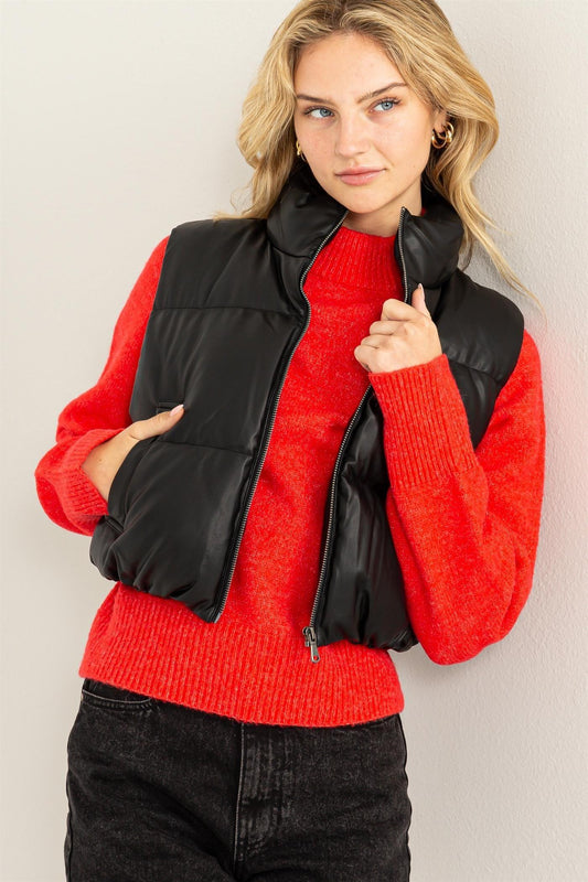 cropped puffer vest - tarpiniangroup