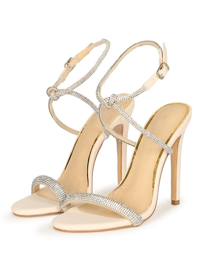 rhinestone straps stiletto heel shoe