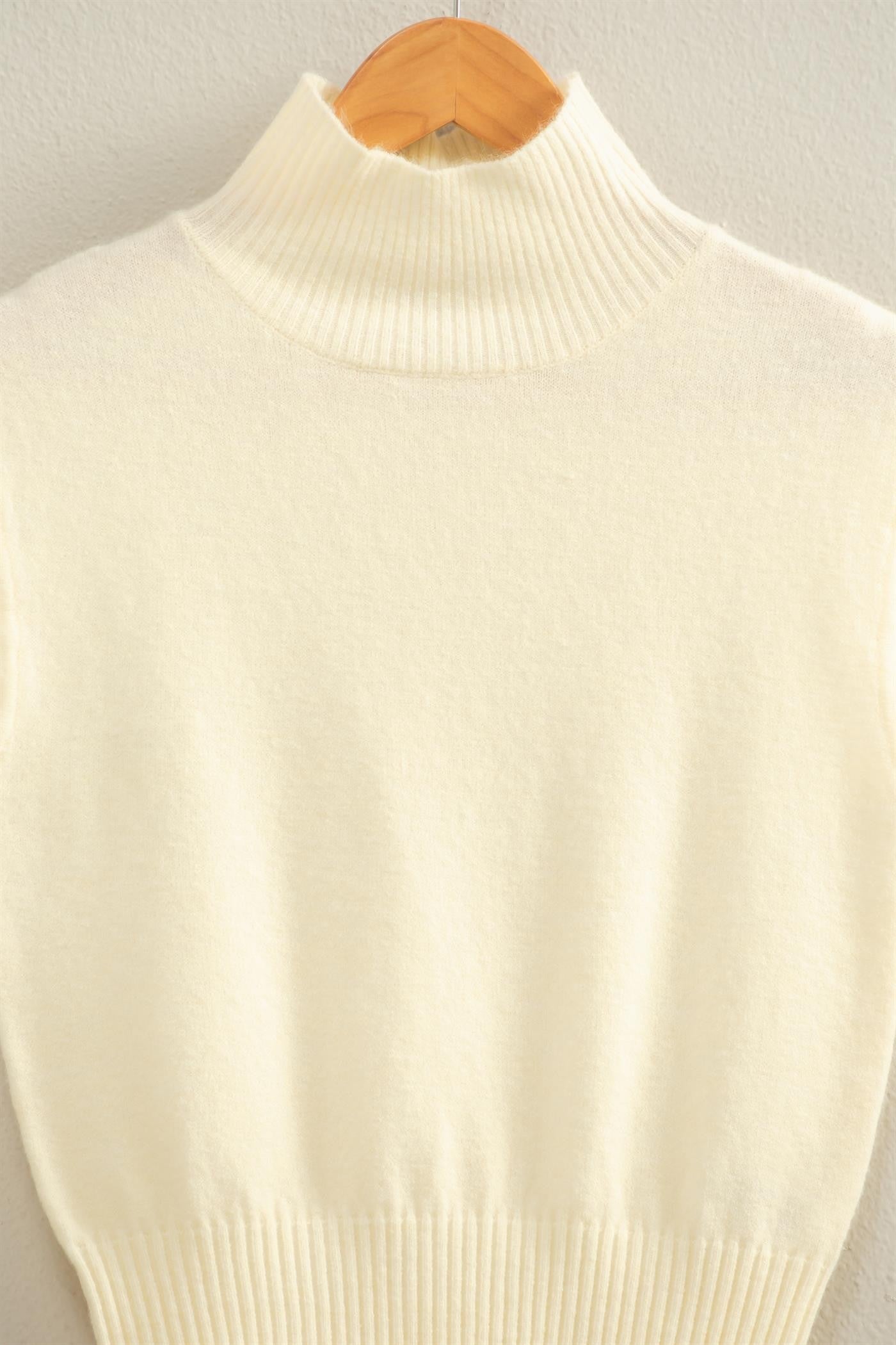 High Neck Sleeveless Knit Top