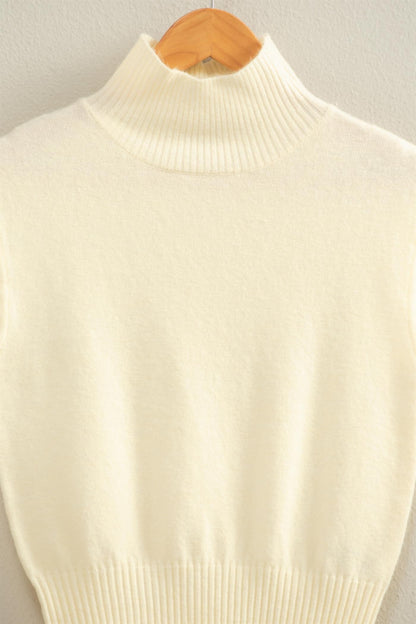 High Neck Sleeveless Knit Top