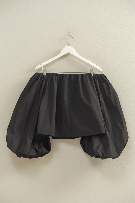 Off The Shoulder Bubble Sleeve Woven Blouse