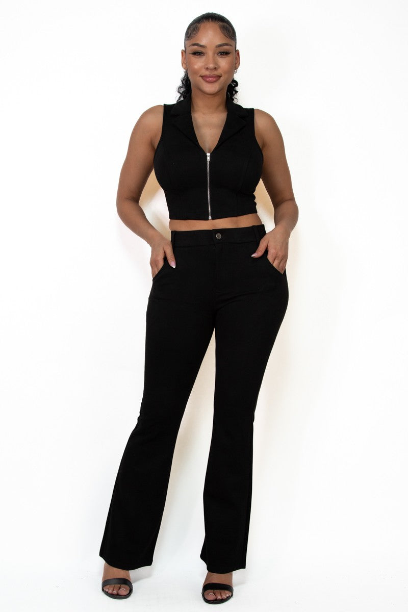 High-rise Wide Leg Soft Suede Pants
