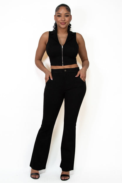 High-rise Wide Leg Soft Suede Pants