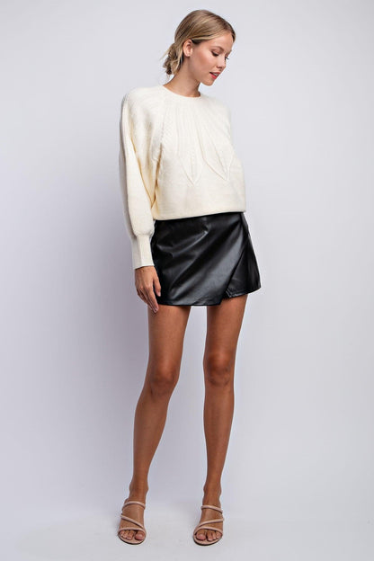 faux leather skort - RK Collections Boutique