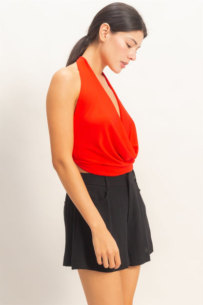 Draped Halter Neck Top