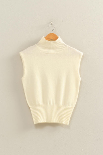 High Neck Sleeveless Knit Top