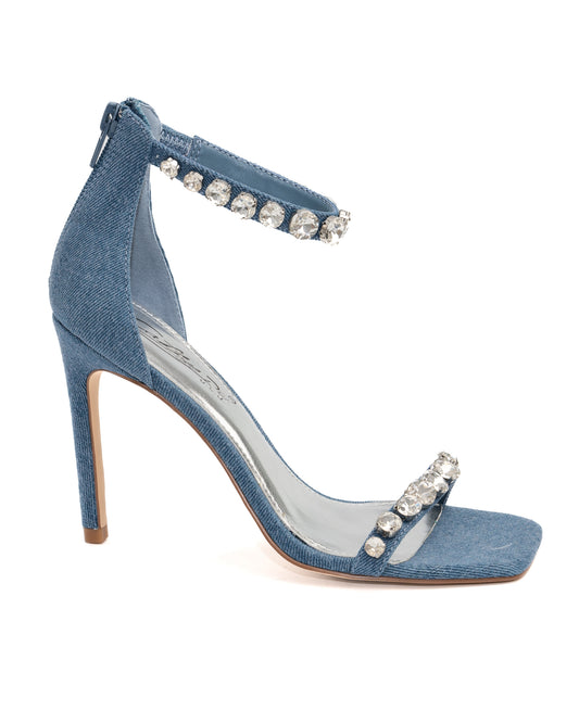 Denim Rhinestone Embellish Heels