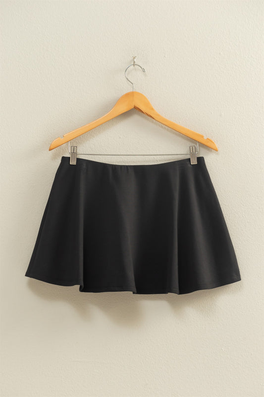 Flirty Double-Knit Mid Waist Skort