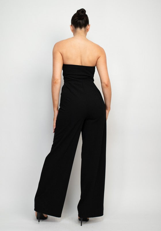 Strapless Wide Leg Jumpsuit