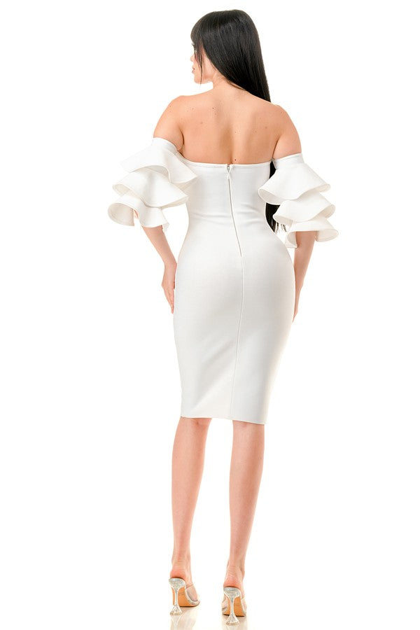 bandage strapless bustier dress with sleeves