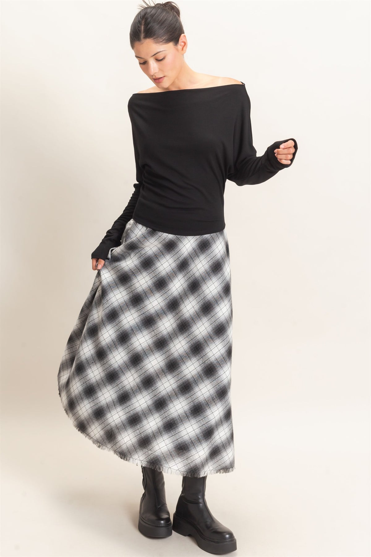 Wide Boat Neck Dolman Sleeve Top