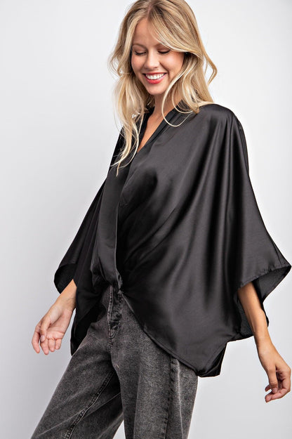 kimono sleeve satin top - RK Collections Boutique