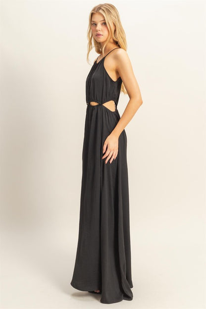 Side Cutouts Side Slit Maxi Dress