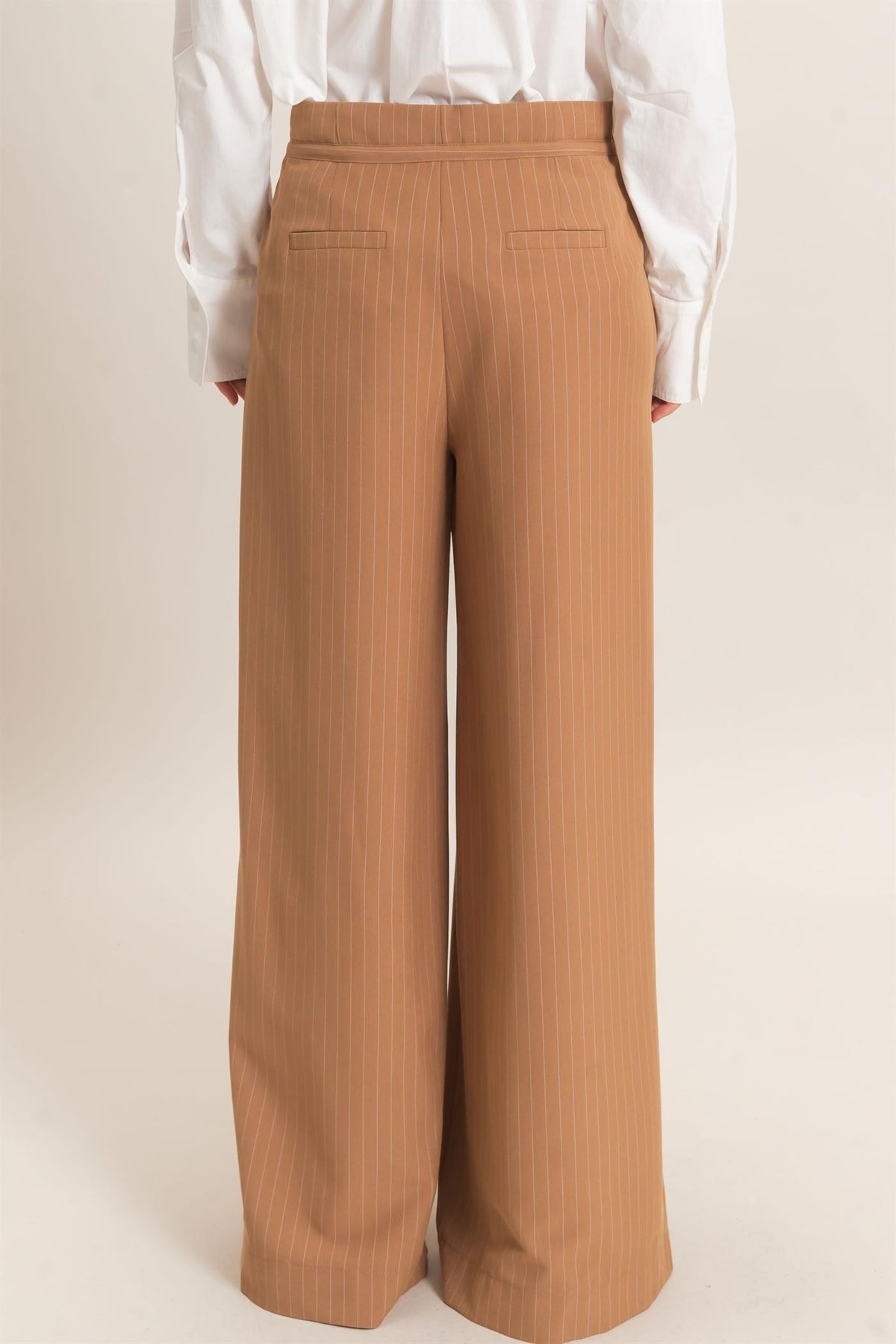 Drawstring Pleated High Waist Wide-leg Pants