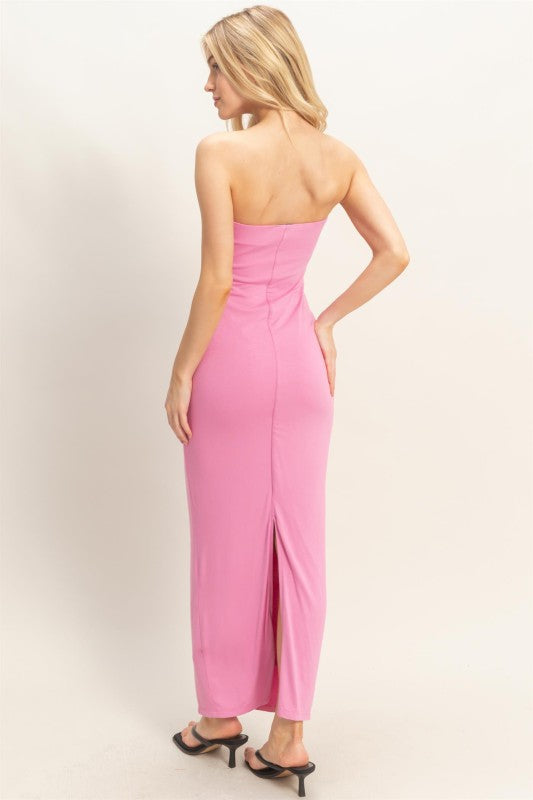 strapless maxi dress
