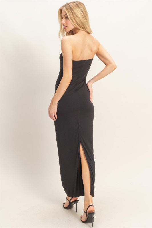 strapless maxi dress
