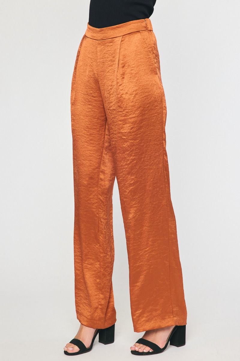 Satin high waist pants