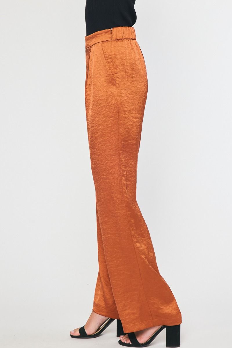 Satin high waist pants