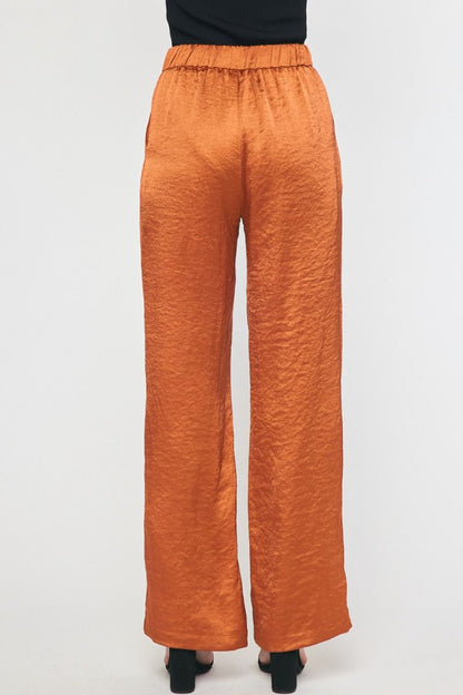 Satin high waist pants