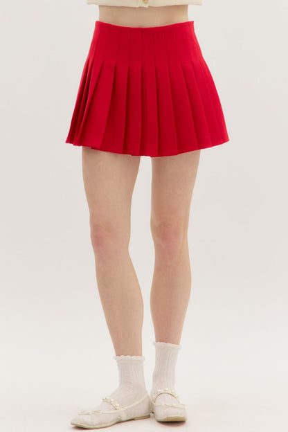 pleated high waist skirt