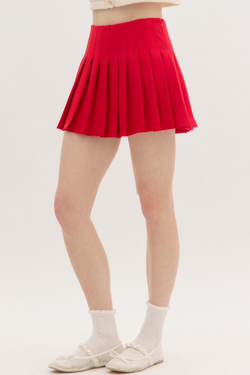 pleated high waist skirt