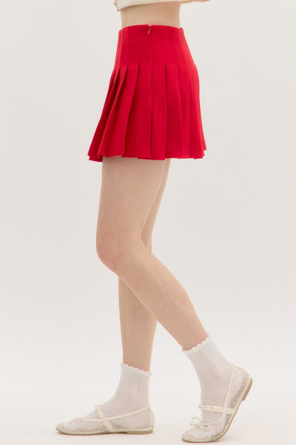 pleated high waist skirt