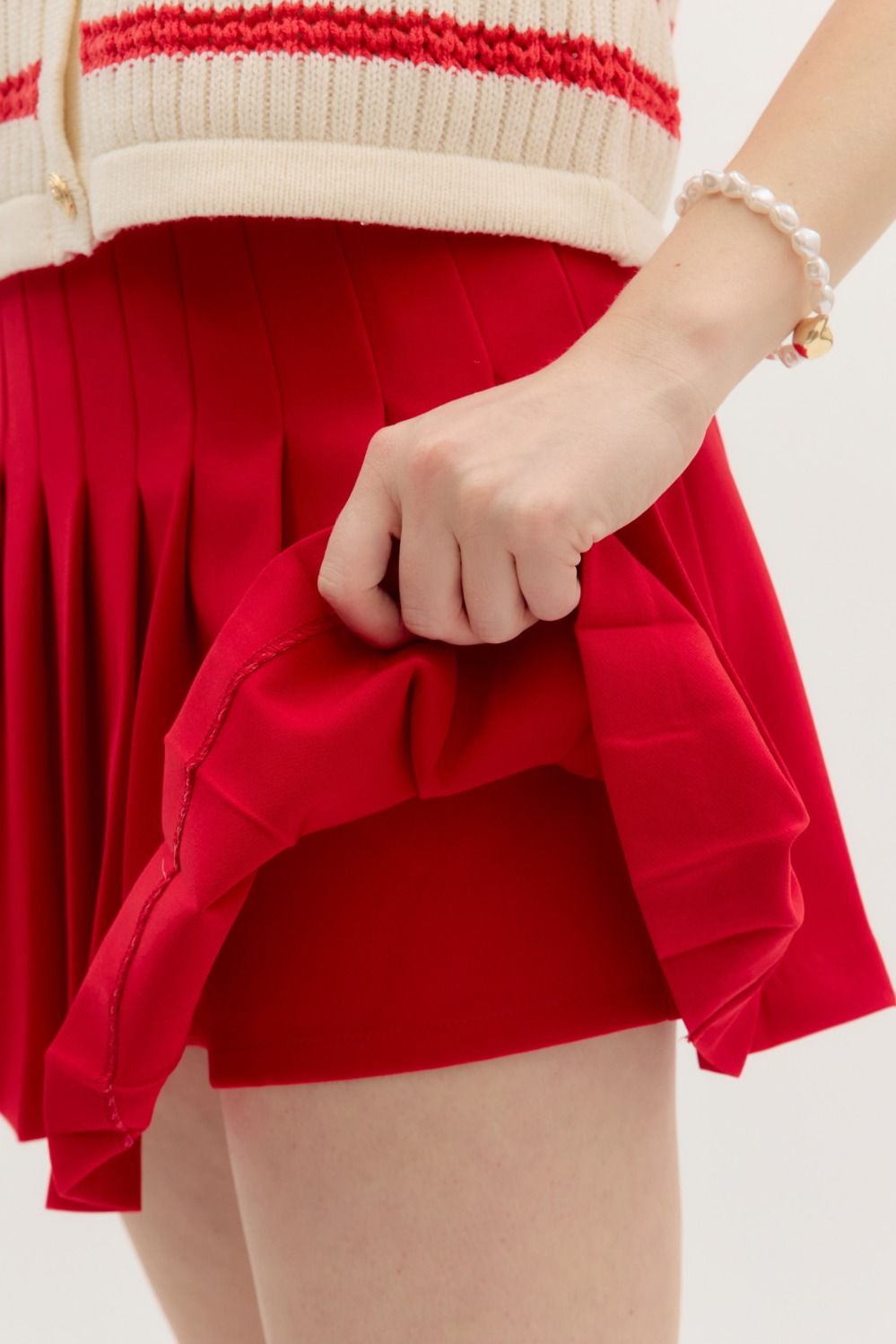 pleated high waist skirt