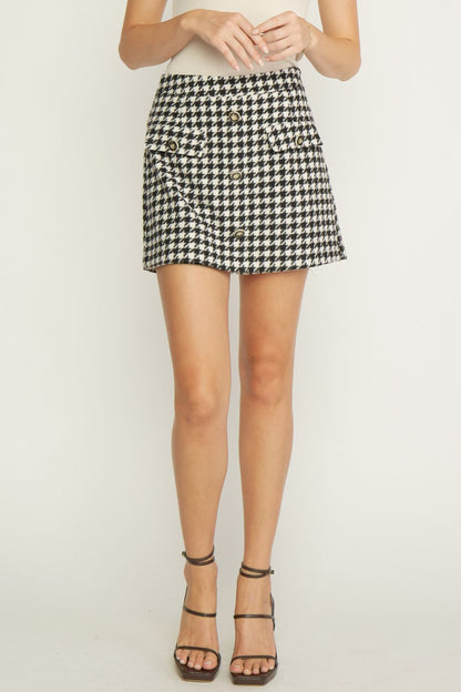 Houndstooth mini skort